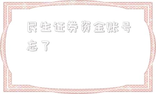 民生证券资金账号忘了(银河证券12位资金账号)