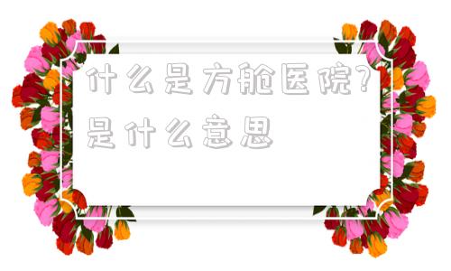 关于什么是方舱医院?是什么意思的信息